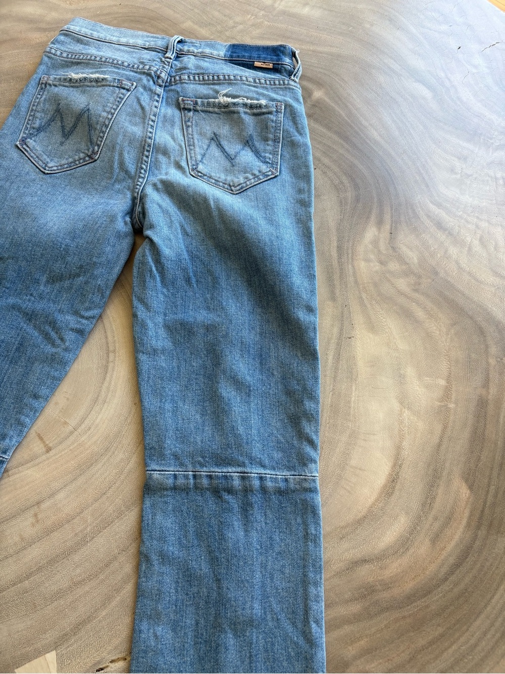MOTHER “High Waisted Rascal Zip Step Fray” Size 24 - Picture 4 of 10